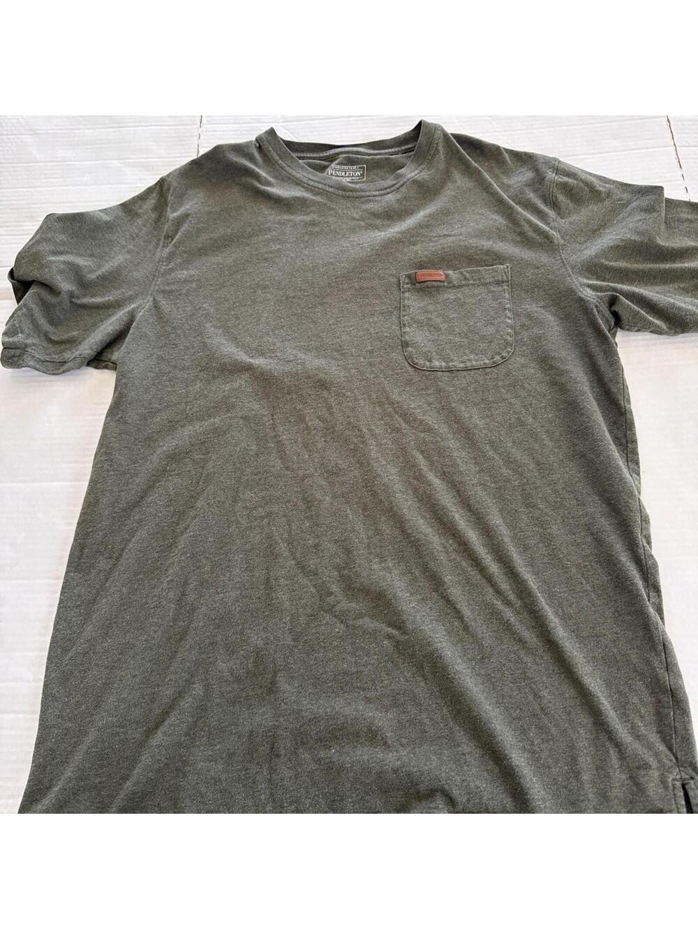Pendleton Mens Olive Green/Blue Pocket TShirts Short Sleeve Large Lot Of 2